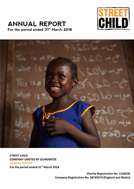 ANNUAL REPORT for the Period Ended 31St March 2018