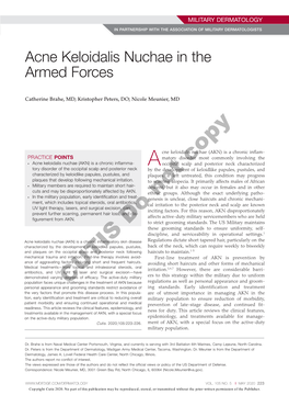 Acne Keloidalis Nuchae in the Armed Forces