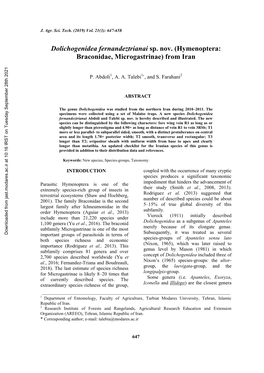 (Hymenoptera: Braconidae, Microgastrinae) from Iran