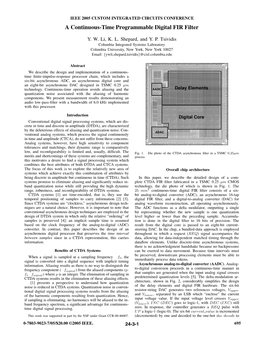 A Continuous-Time Programmable Digital FIR Filter