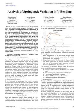 Analysis of Springback Variation in V Bending