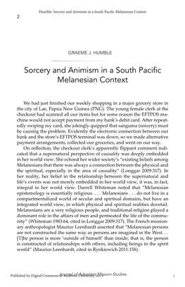 Sorcery and Animism in a South Pacific Melanesian Context 2