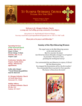 Sunday of the Myrrhbearing Women