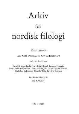 Arkiv Nordisk Filologi