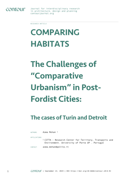 “Comparative Urbanism” in Post- Fordist Cities