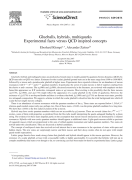 Glueballs, Hybrids, Multiquarks Experimental Facts Versus QCD Inspired Concepts