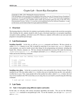 Crypto Lab – Secret-Key Encryption