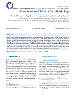 Investigation of Salivary Gland Pathology