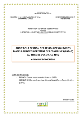 Djougou Audit Fadec 2015