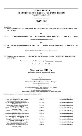 Santander UK Plc 2019 Form 20-F Filed with The