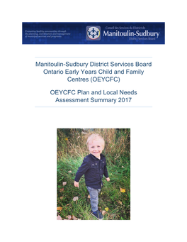 Ontario Early Years Child and Family Centre Plan