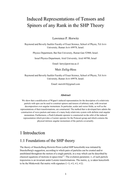 Induced Representations of Tensors and Spinors of Any Rank in the SHP Theory