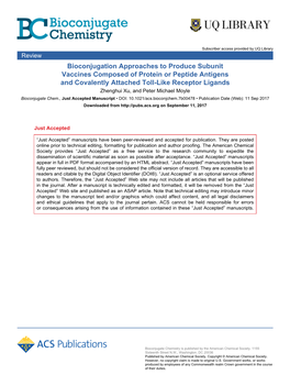 Bioconjugation Approaches to Produce Subunit Vaccines