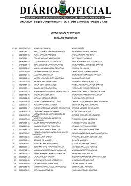 Edição Complementar 1 - 2173 - Data 03/01/2020 - Página 3 / 228