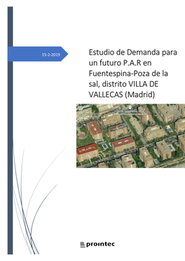 Estudio De Demanda Para Un Futuro PAR En Fuentespina-Poza De La Sal