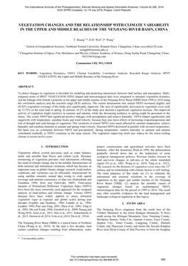 Vegetation Changes and the Relationship with Climate Variability in the Upper and Middle Reaches of the Nenjiang River Basin, China