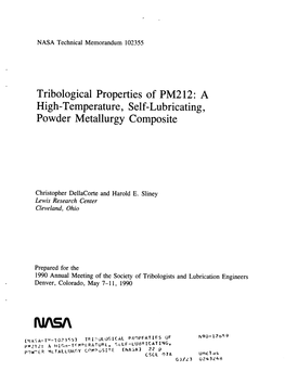 A High-Temperature, Self-Lubricating, Powder Metallurgy Composite