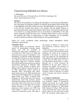 Characterizing Habitable Exo-Moons