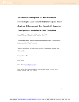 Microsatellite Development Via Next-Generation Sequencing