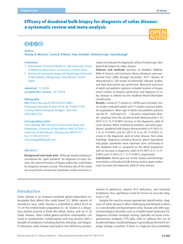 Efficacy of Duodenal Bulb Biopsy for Diagnosis of Celiac Disease: a Systematic Review and Meta-Analysis