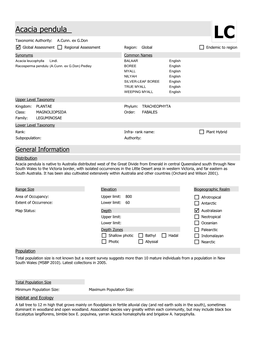 Acacia Pendula LC Taxonomic Authority: A.Cunn