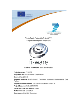 D.3.1.1B FI-WARE GE Open Specification Page 2