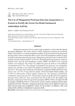 Extract to Fortify the Green Tea Drink Enchanced Antioxidant Activity