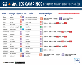 Horaires De Départ Arrêts Lignes FIL'bus Campings Villes