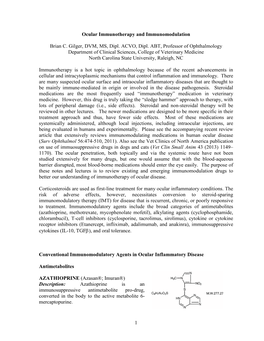 Ocular Immunotherapy and Immunomodulation