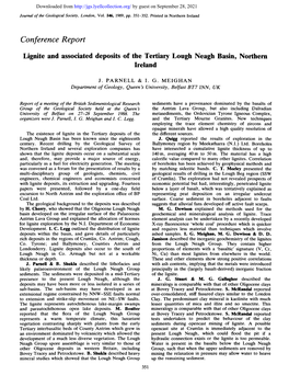 Lignite and Associated Deposits of the Tertiary Lough Neagh Basin, Northern Ireland