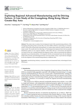 Exploring Regional Advanced Manufacturing and Its Driving Factors: a Case Study of the Guangdong–Hong Kong–Macao Greater Bay Area