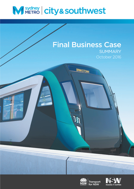 Sydney Metro City & Southwest Final Business Case Summary
