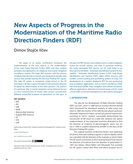 New Aspects of Progress in the Modernization of the Maritime Radio Direction Finders (RDF)