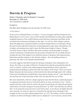 Darwin & Progress