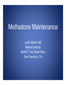 Methadone Maintenance