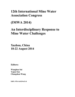 12Th International Mine Water Association Congress