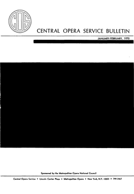 Central Opera Service Bulletin