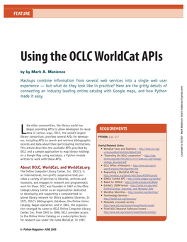 Using the OCLC Worldcat Apis