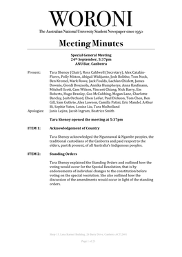 Meeting Minutes