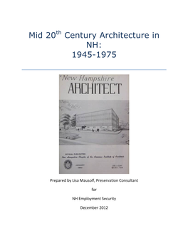 Mid 20Th Century Architecture in NH: 1945-1975