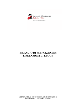 2006 E Relazioni Di Legge