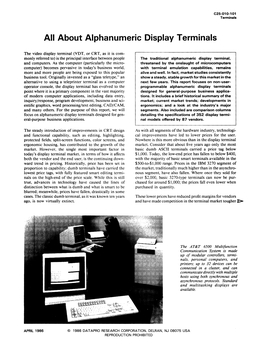 All About Alphanumeric Display Terminals