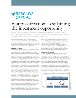 Equity Correlation