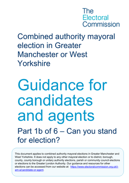 Combined Authority Mayoral Elections in England