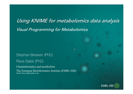 Using KNIME in Metabolomics