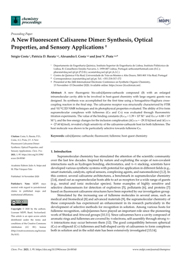 A New Fluorescent Calixarene Dimer: Synthesis, Optical Properties, and Sensory Applications †