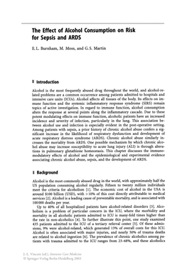 The Effect of Alcohol Consumption on Risk for Sepsis and ARDS