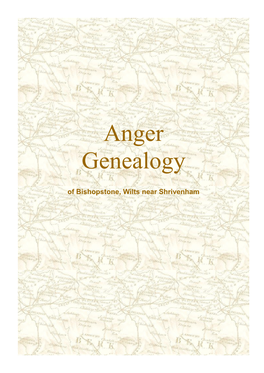 Anger Genealogy of Bishopstone, Wilts Near Shrivenham Index