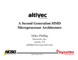 A Second Generation SIMD Microprocessor Architecture