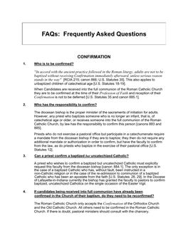 Faqs: Frequently Asked Questions